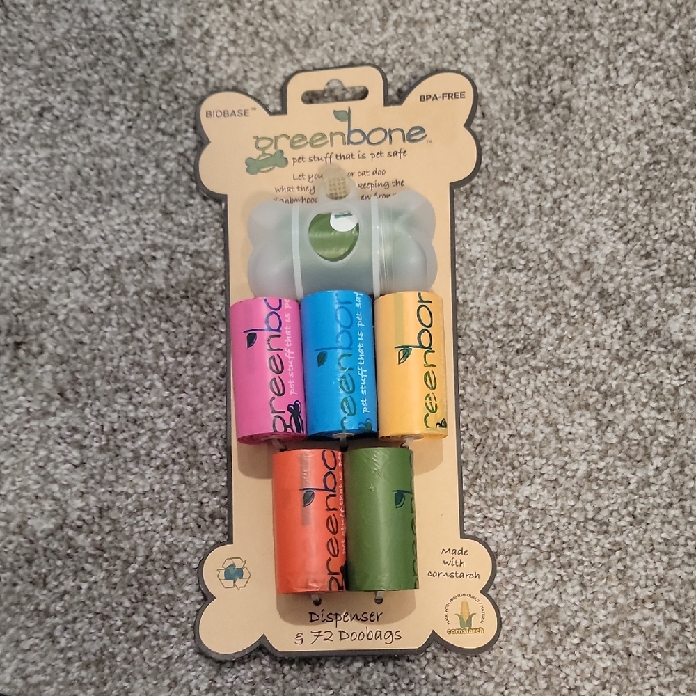 Dog Waste Bag Dispenser with Multi-Color Bags